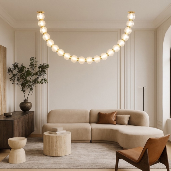 Maytoni amulet lampadario led 36w 3000k con sfere moderno