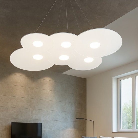 Lampadari moderni  per soggiorno toplight cloud bianco
