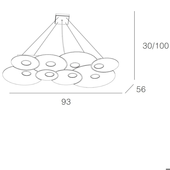 Lampadario moderno grigio toplight cloud per soggiorno