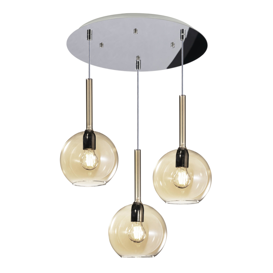 Lampadario per soggiorno moderno vetro ambra