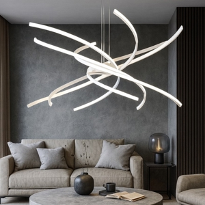 Lampadario per soggiorno moderno bianco tornado led 69w 4000k