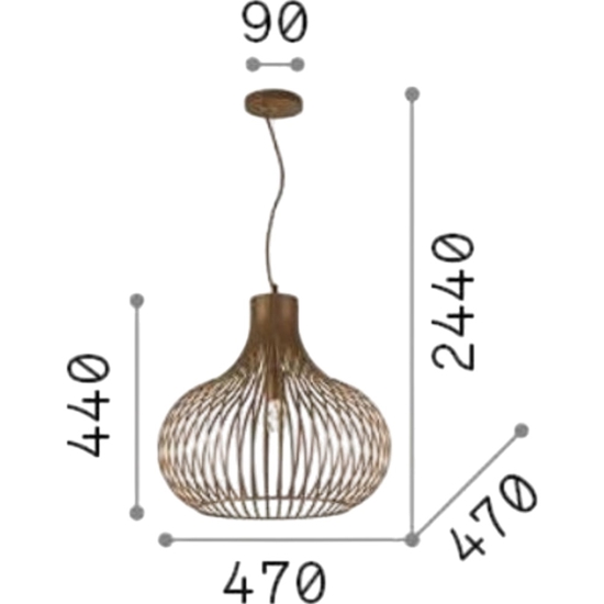 Ideal lux onion sp1 d47 lampadario 