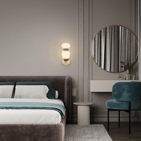 Applique da parete moderno in vetro e porcellana led 3000k