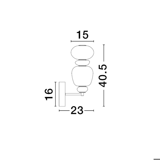 Applique da parete moderno in vetro e porcellana led 3000k