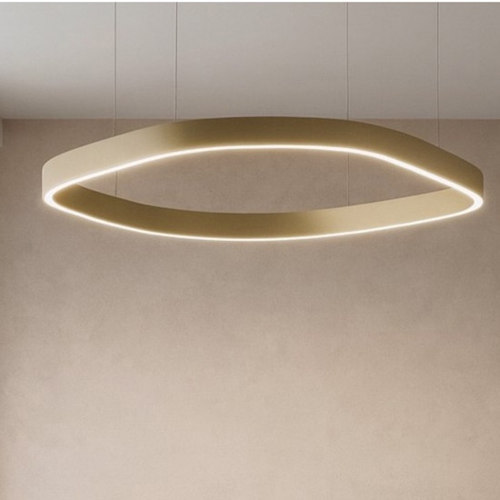 Lampadario led 60w 3000k verde gea luce criseide quadrato