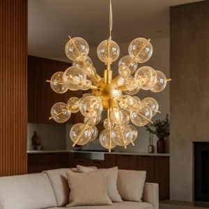 Visualizza i dettagli per Maytoni bolla lampadario moderno 6 luci sfere in vetro soffiato Maytoni bolla lampadario moderno 6 luci sfere in vetro soffiato