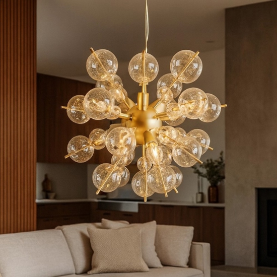 Maytoni bolla lampadario moderno 6 luci sfere in vetro soffiato