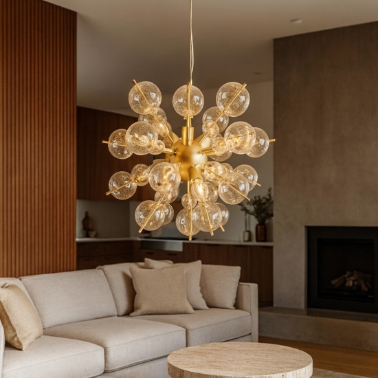 Maytoni bolla lampadario moderno 6 luci sfere in vetro soffiato