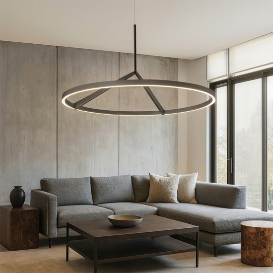 Lampadario moderno meridiana bronzo led 51w 3000k 4000k vivida