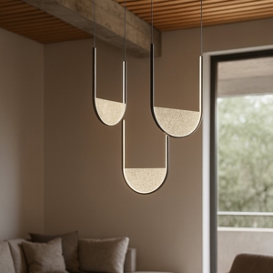 Lotus ondaluce 3r nero lampadario moderno vetro nero led