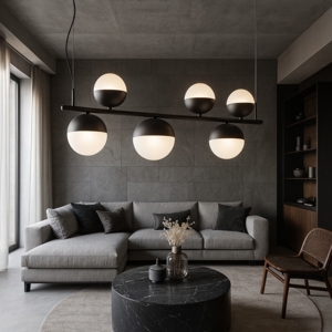 So mali nero ondaluce lampadario led moderno