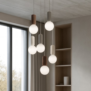 Visualizza i dettagli per Ondaluce lampadario rock 6 luci cemento colorato per soggiorno Ondaluce lampadario rock 6 luci cemento colorato per soggiorno