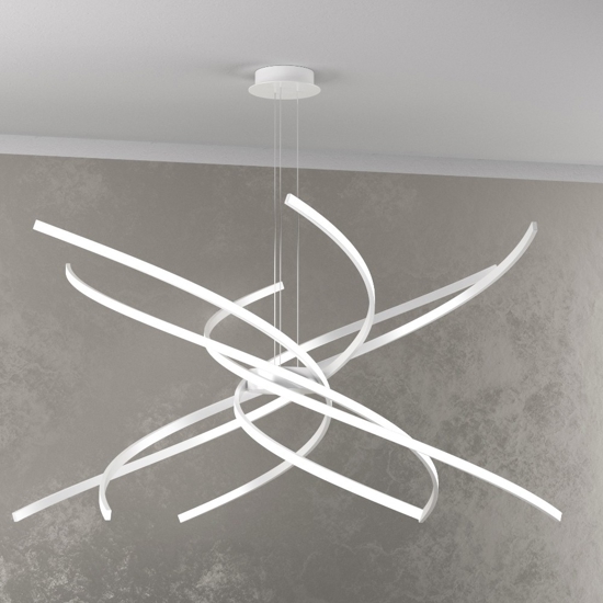 Tornado toplight lampadario moderno bianco led 88w 4000k