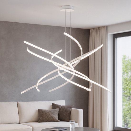 Tornado toplight lampadario moderno bianco led 88w 4000k