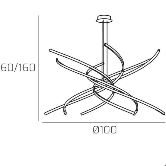 Tornado toplight lampadario moderno bianco led 88w 4000k
