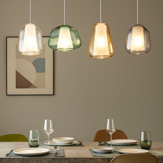 Lampadario da sala moderno vetri multicolor