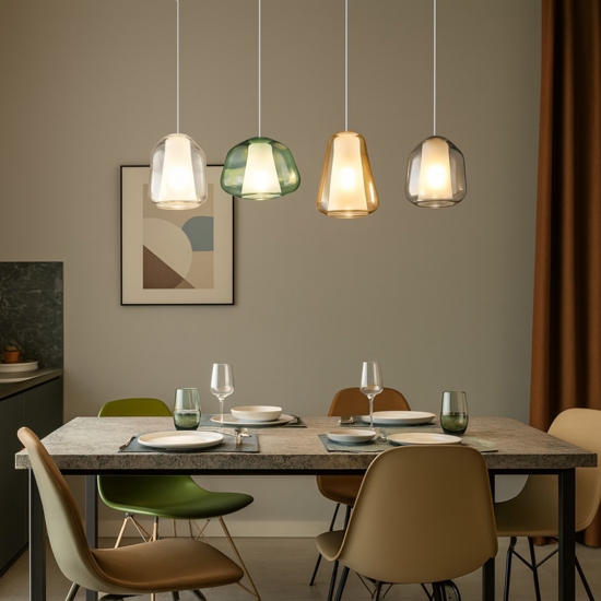 Lampadario da sala moderno vetri multicolor