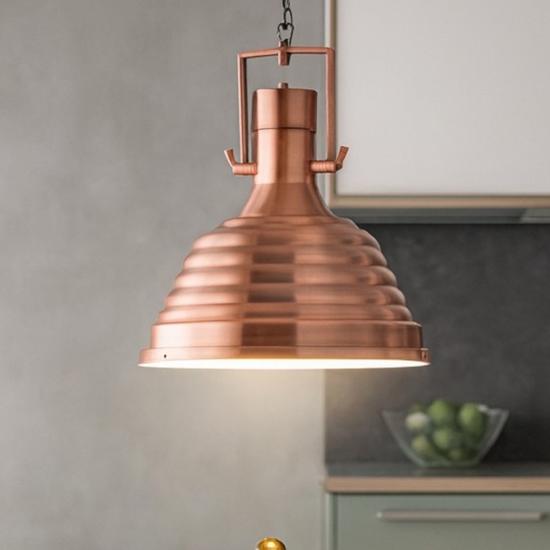 Ideal lux fisherman sp1 lampadario da cucina vintage lanterna rame