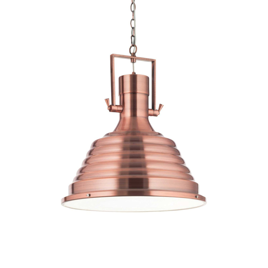 Ideal lux fisherman sp1 lampadario da cucina vintage lanterna rame