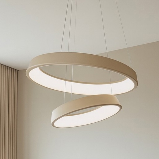 Affralux anelli diodi sabbia lampadario cerchi led 54w 3200k tortora