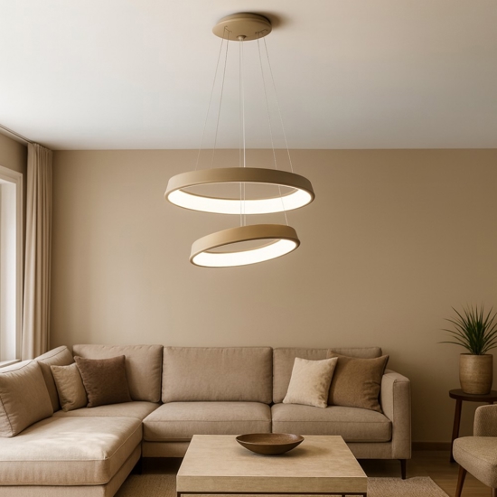 Affralux anelli diodi sabbia lampadario cerchi led 54w 3200k tortora