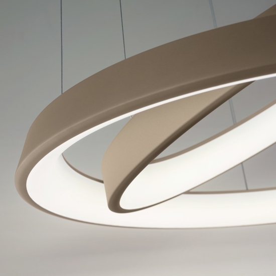Affralux anelli diodi sabbia lampadario cerchi led 54w 3200k tortora