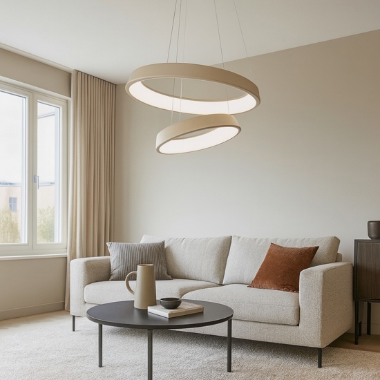 Affralux anelli diodi sabbia lampadario cerchi led 54w 3200k tortora