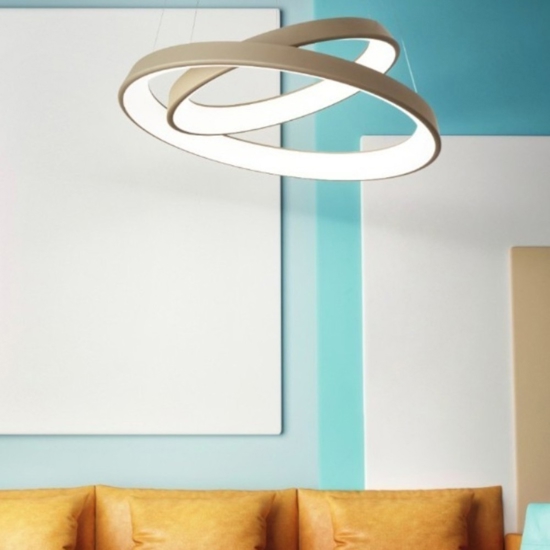 Affralux anelli diodi sabbia lampadario cerchi led 54w 3200k tortora