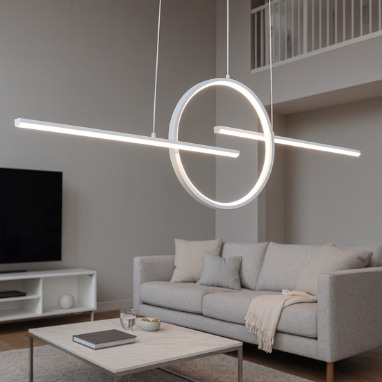 Lampadario bianco per soggiorno moderno led dimmerabile