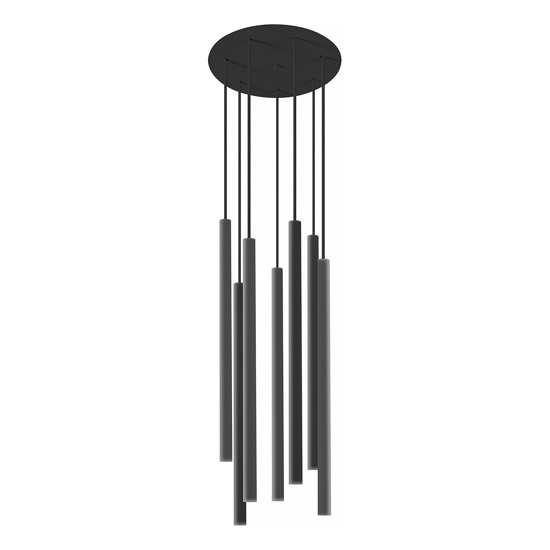 Lampadario per soggioeno moderno cilindri neri pendenti