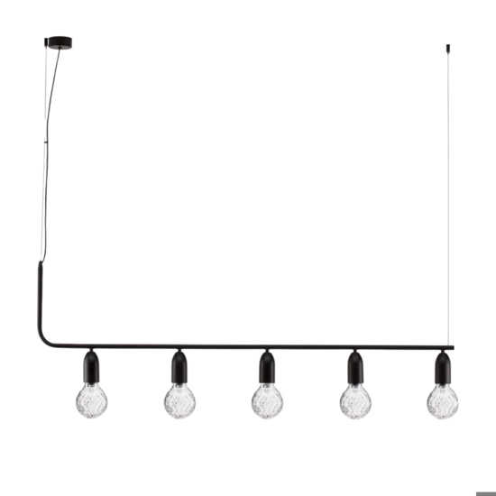 Lampadario nero sfere di vetro per soggiorno moderno fp