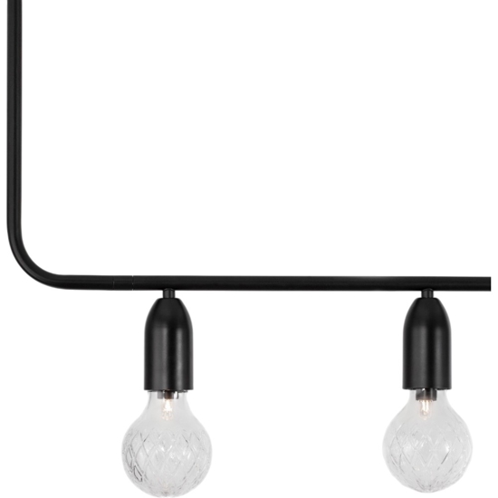 Lampadario nero sfere di vetro per soggiorno moderno fp