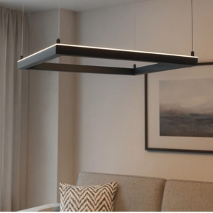 Lampadario quadrato 50cm moderno nero led 3000k dimmerabile
