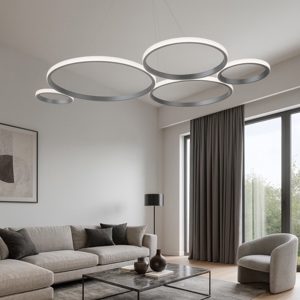 Visualizza i dettagli per Lampadario ondaluce so pois silver led 60w 3000k moderno Lampadario ondaluce so pois silver led 60w 3000k moderno