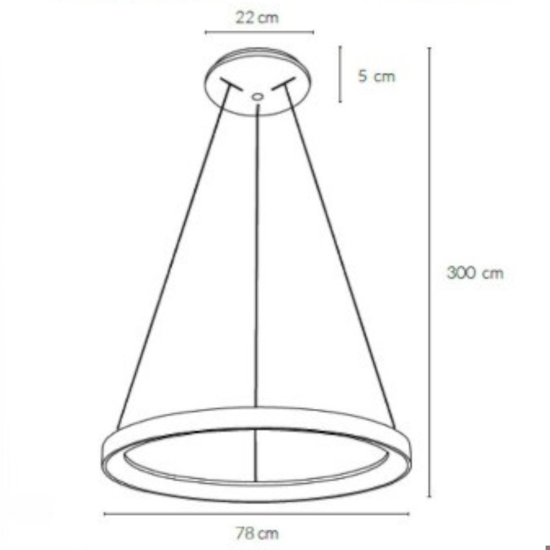 Lampadario vivida lifering nero led 80w 3000k 4000k moderno