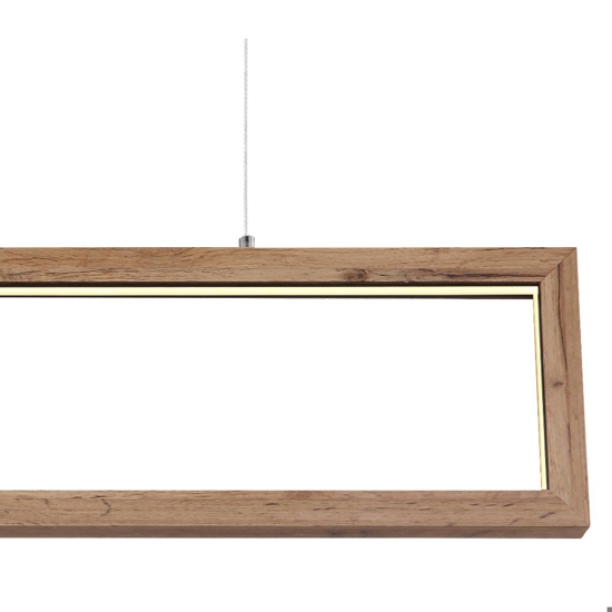 Lampadario di legno led 24w 3000k moderno per tavolo soggiorno