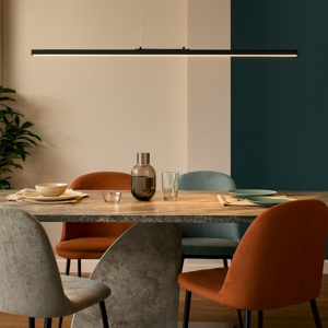 Lampadario barra 151cm led nera moderna per tavolo