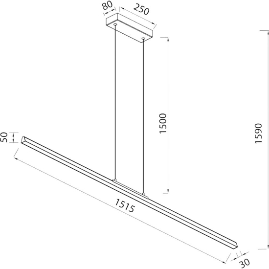 Lampadario barra 151cm led nera moderna per tavolo