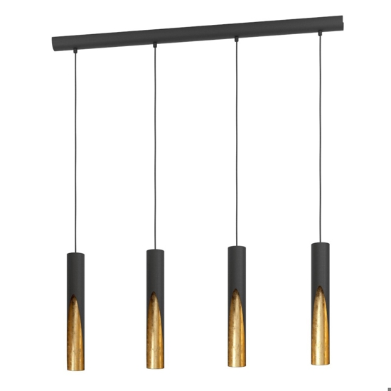 Barbotto eglo lampadario moderno dorato nero per tavolo soggiorno