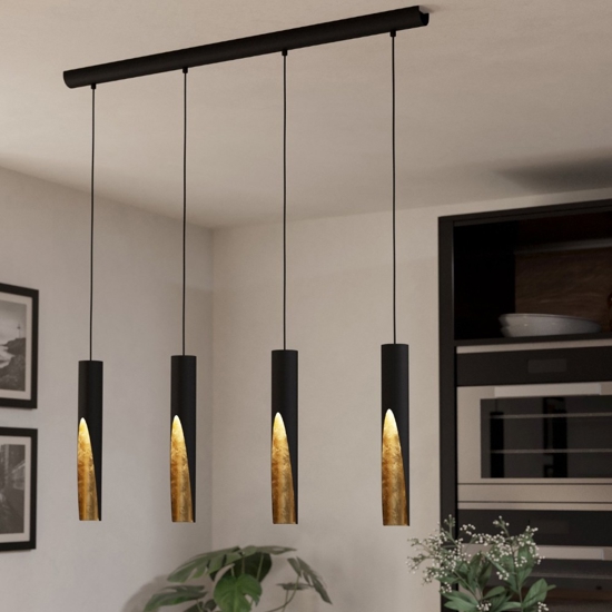 Barbotto eglo lampadario moderno dorato nero per tavolo soggiorno