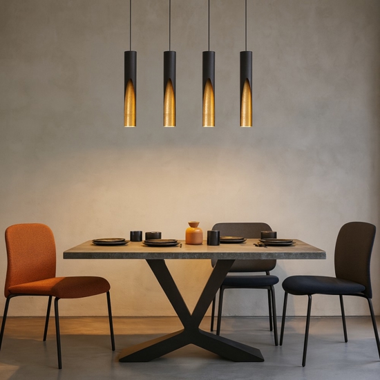 Barbotto eglo lampadario moderno dorato nero per tavolo soggiorno