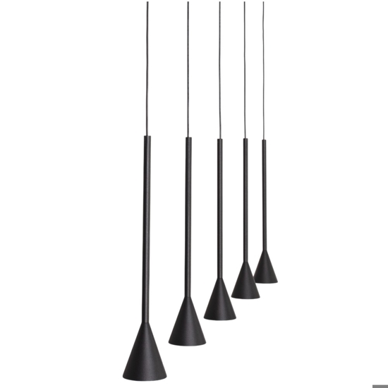 Lampadario moderno nero con pendenti per tavolo soggiorno
