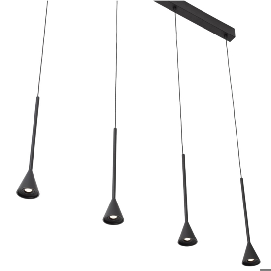 Lampadario moderno nero con pendenti per tavolo soggiorno