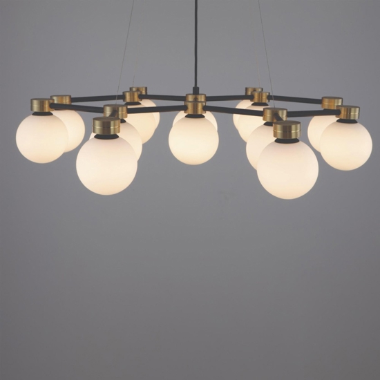 Lampadario per sala da pranzo stile contemporaneo nero oro