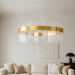 Lampadario elegante moderno per soggiorno dorato deisgn