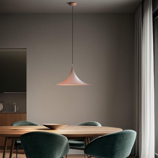 Lampadario moderno morgana linea light e27 rosa pesca