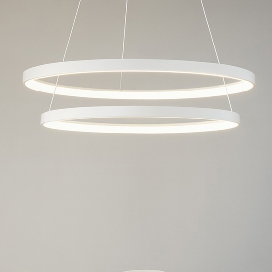 Lampadario krizia s2 gea luce bianco moderno 2 cerchi led