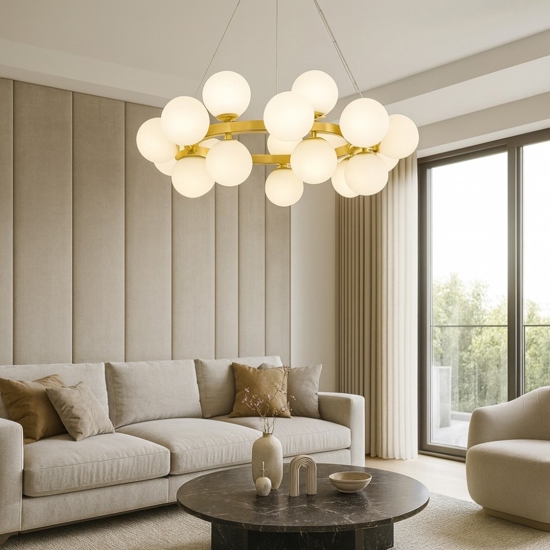 Maytoni dallas lampadario moderno colore oro in vetro