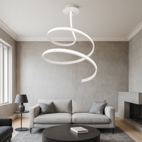 Lampadario led bianco 48w 4000k vivida ribbon design