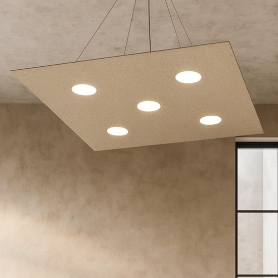 Lampadario particolare quadrato moderno sabbia per soggiorno